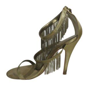 Bourne Dress Shoes Chain Fringe Detail, Gold, Size 37
